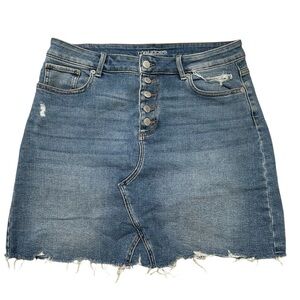 Maurices Women’s 12 Distressed Medium Wash Denim Skirt